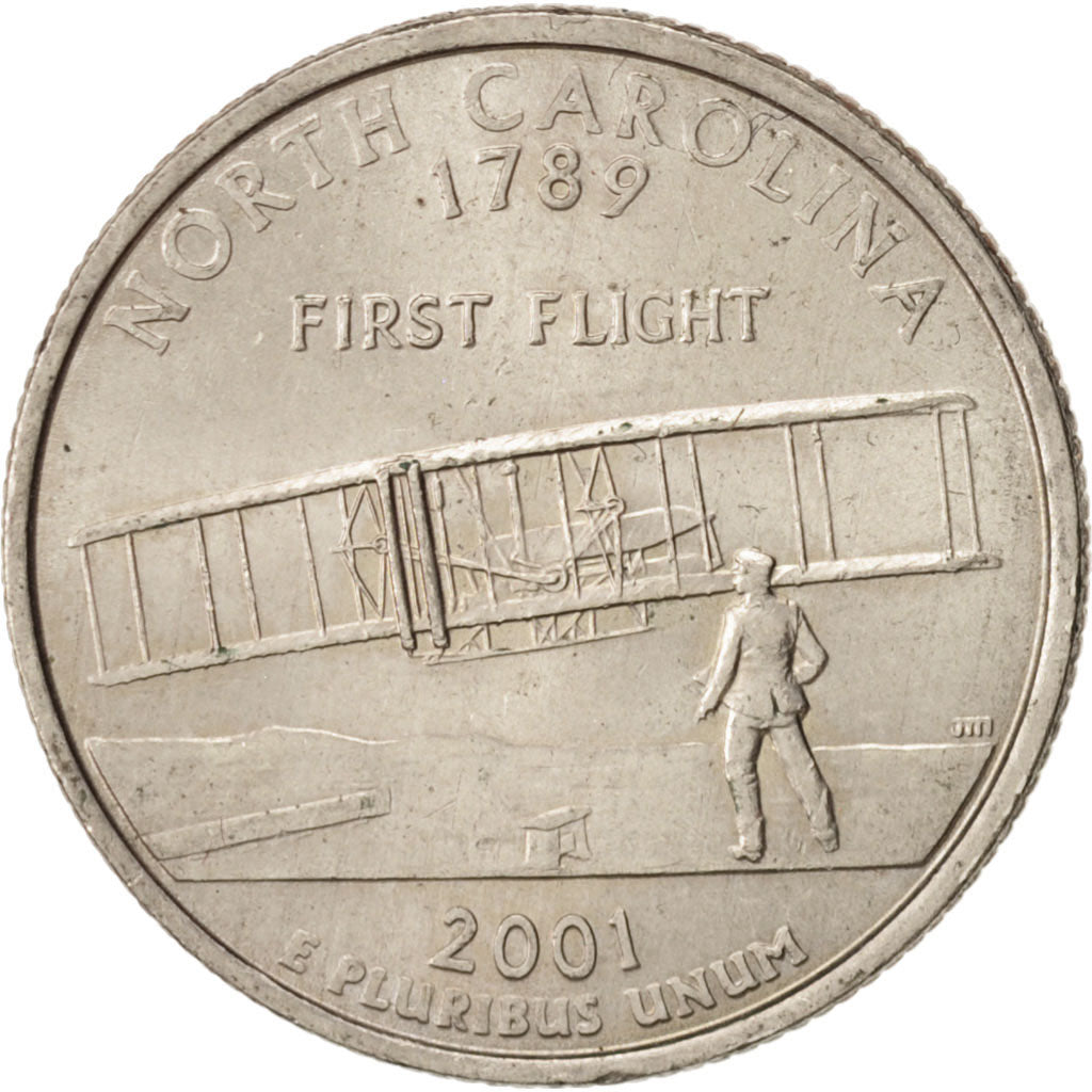 United States, State Quarter, 2001, Denver, North Carolina, KM:319