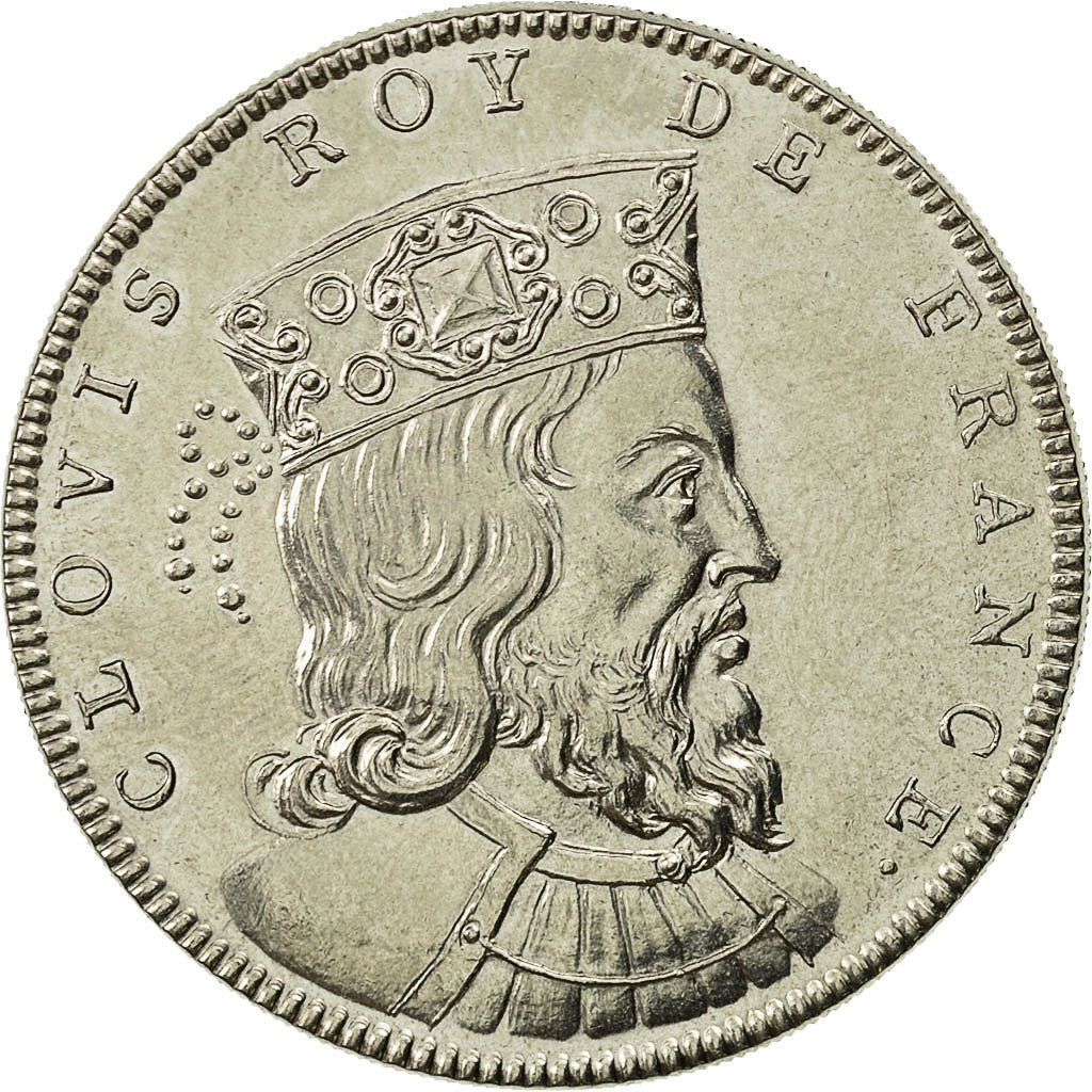 France, Medal, Roi de France, Clovis, History, MS(65-70), Nickel