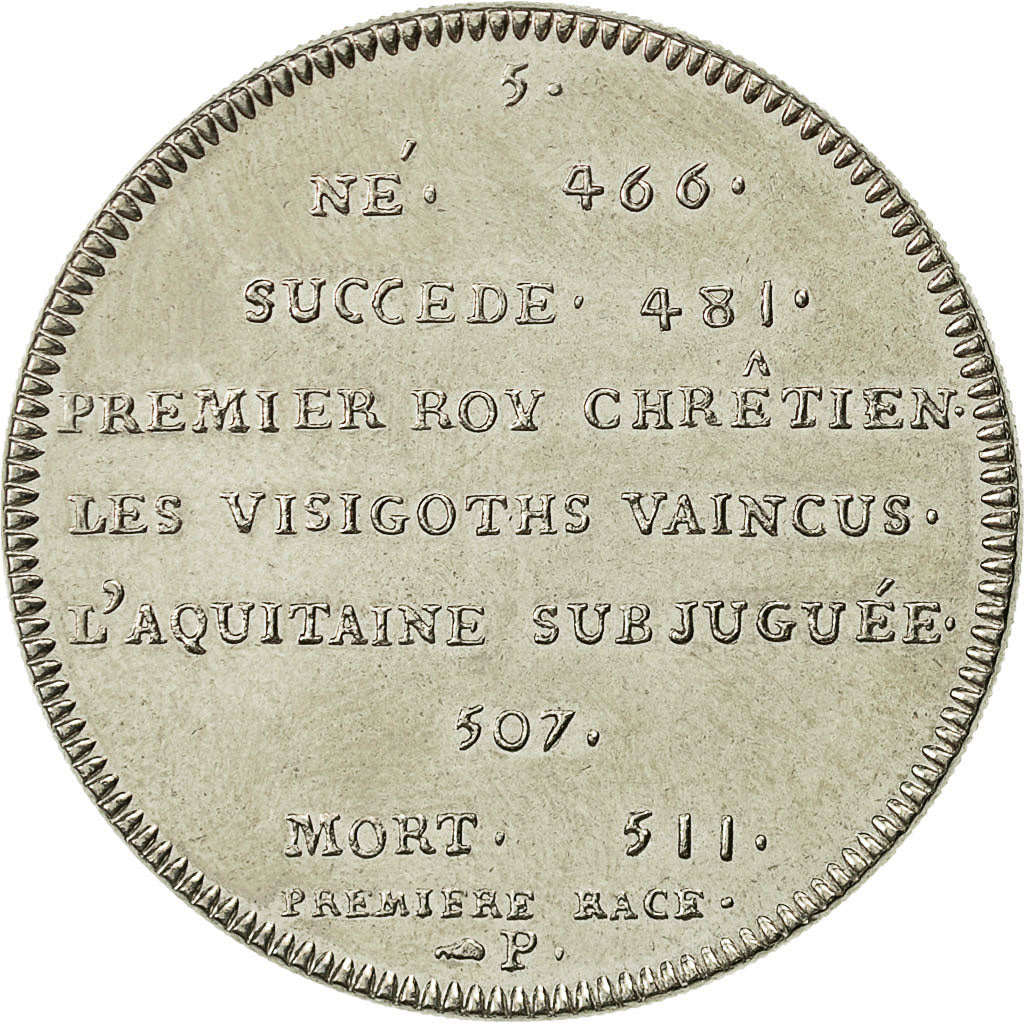 France, Medal, Roi de France, Clovis, History, MS(65-70), Nickel