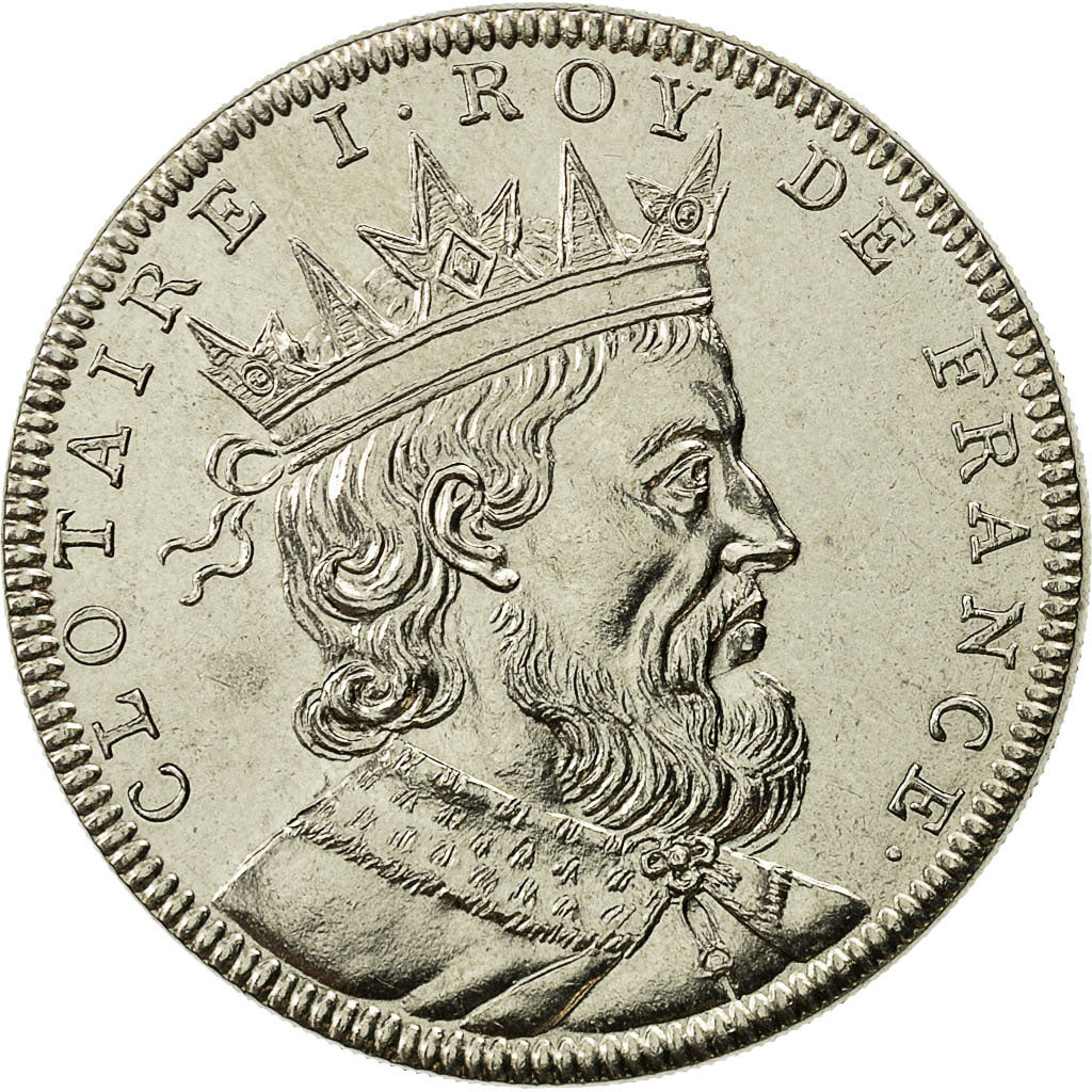 France, Medal, Roi de France, Clotaire Ier, History, MS(65-70), Nickel