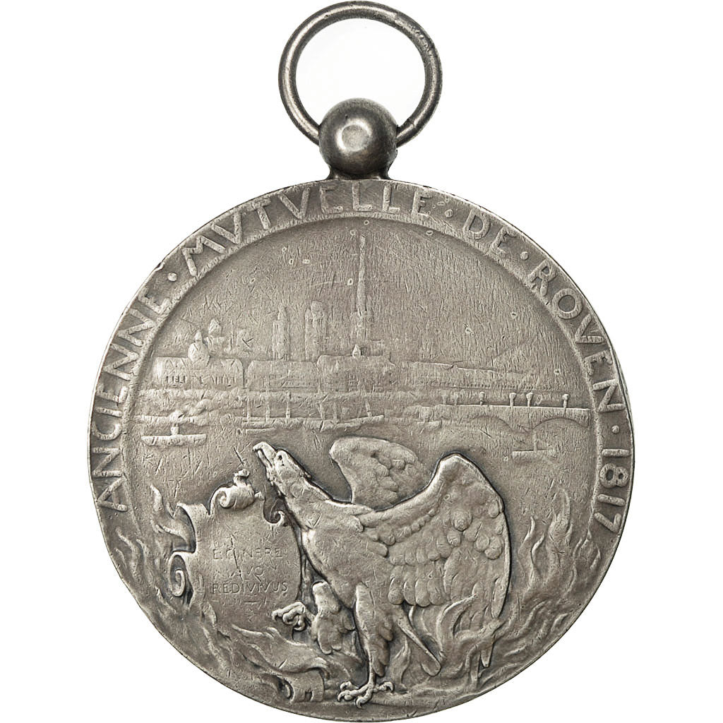 France, Medal, Ancienne Mutuelle de Rouen, History, Roty, AU(55-58), Silver