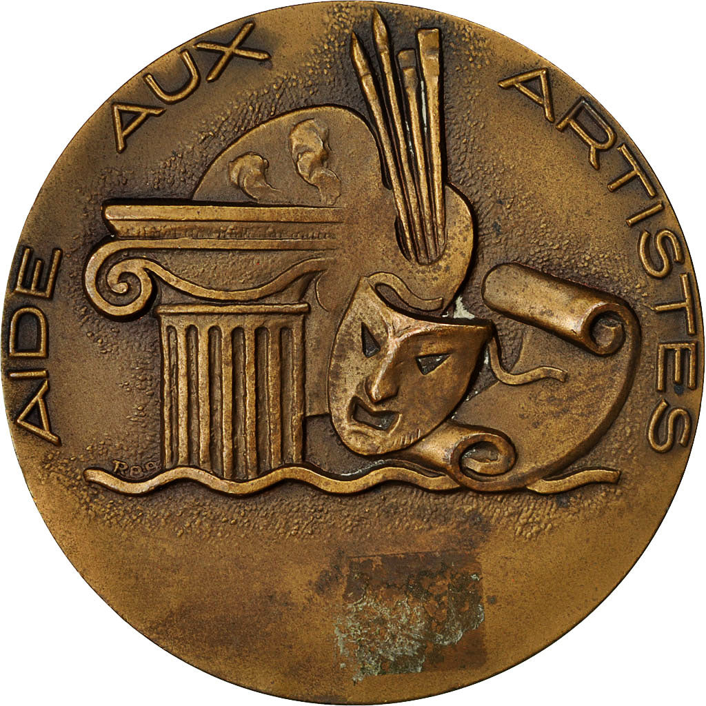 Francia, Medal, Aide aux Artistes, Arts & Culture, Baron, SC, Bronce