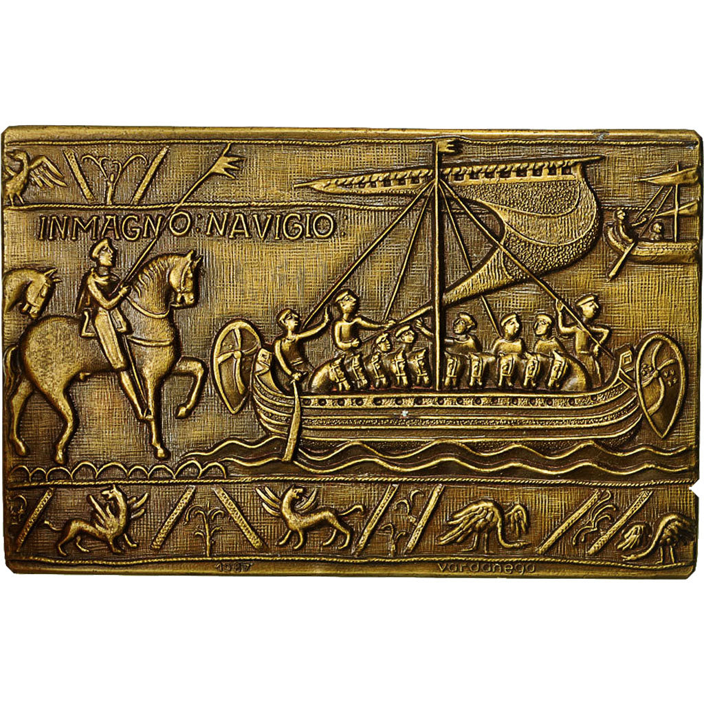 France, Médaille, Broderie de Bayeux, History, 1987, Vardanega, FDC, Bronze
