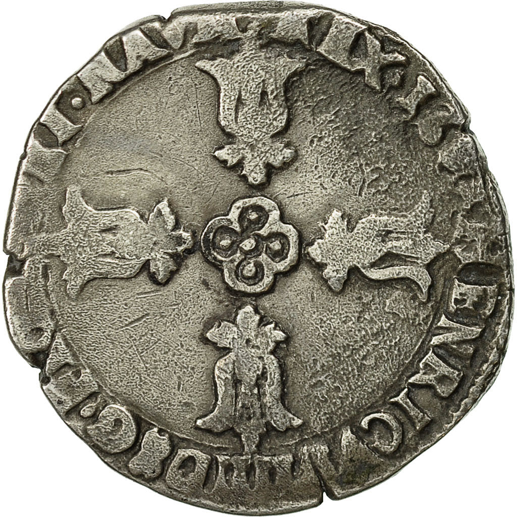 Coin, France, Henri IV, 1/4 Ecu, 1607, Nantes, VF(30-35), Silver, Sombart:4686