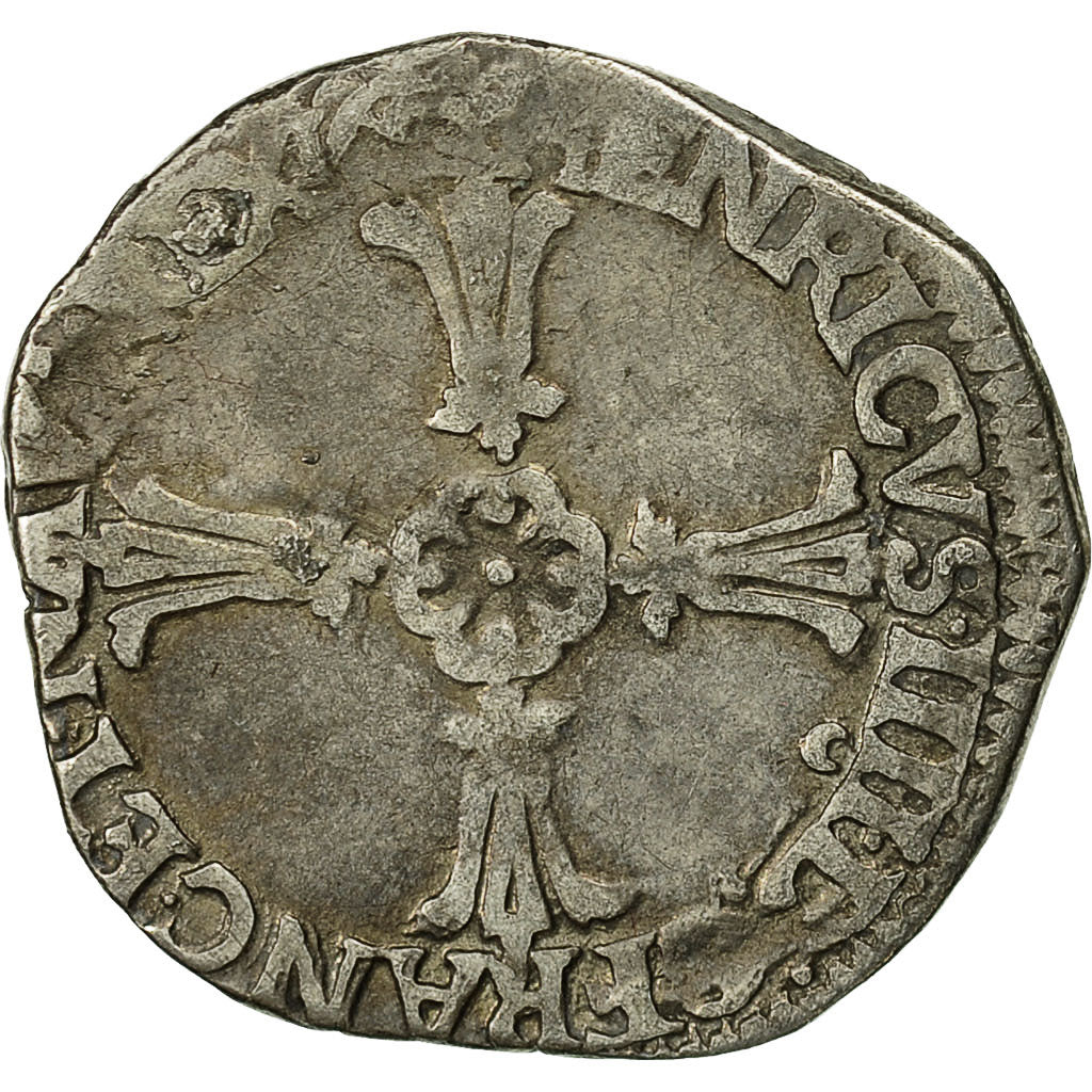 Coin, France, Henri IV, 1/8 Ecu, 1603, Rennes, VF(30-35), Silver, Sombart:4688