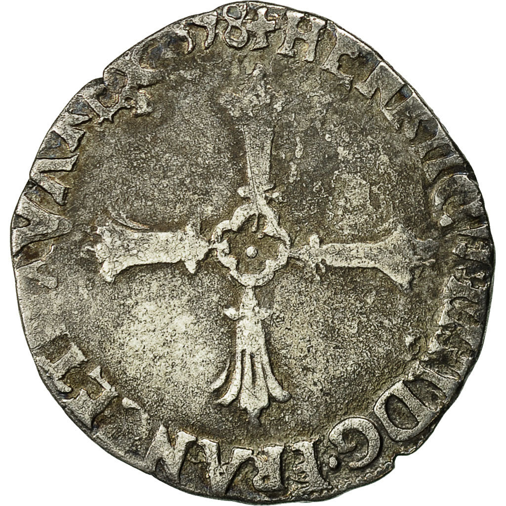 Moneta, Francia, Henri IV, 1/8 Ecu, 1598, Rennes, MB+, Argento, Sombart:4688