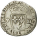 Coin, France, Henri IV, 1/8 Ecu, 1596, Bayonne, VF(30-35), Silver, Sombart:4688
