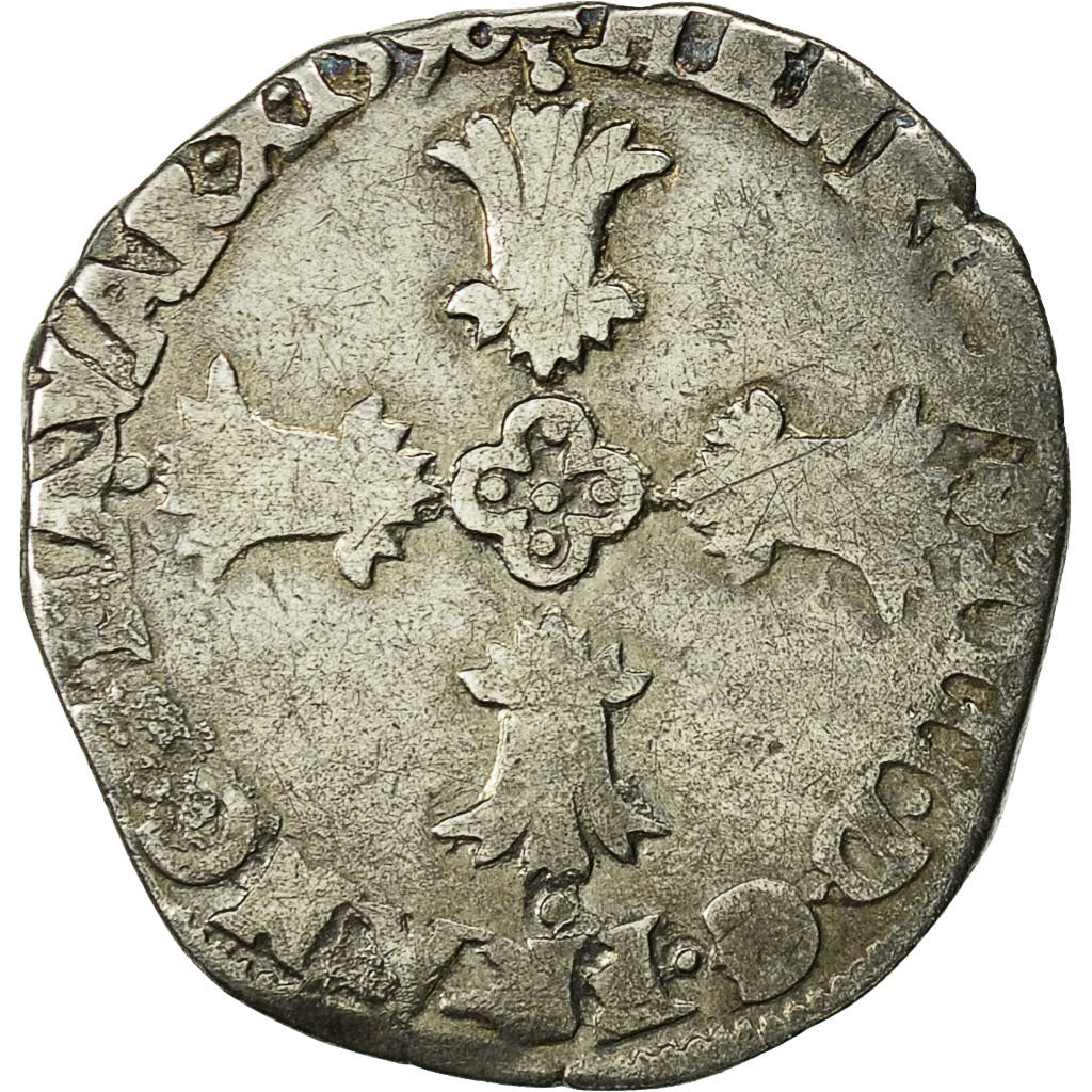 Coin, France, Henri IV, 1/8 Ecu, 1596, Bayonne, VF(30-35), Silver, Sombart:4688