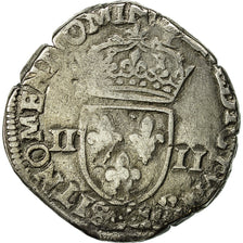 Moneta, Francia, Henri III, 1/4 Ecu, 1584, Bayonne, MB+, Argento, Sombart:4662