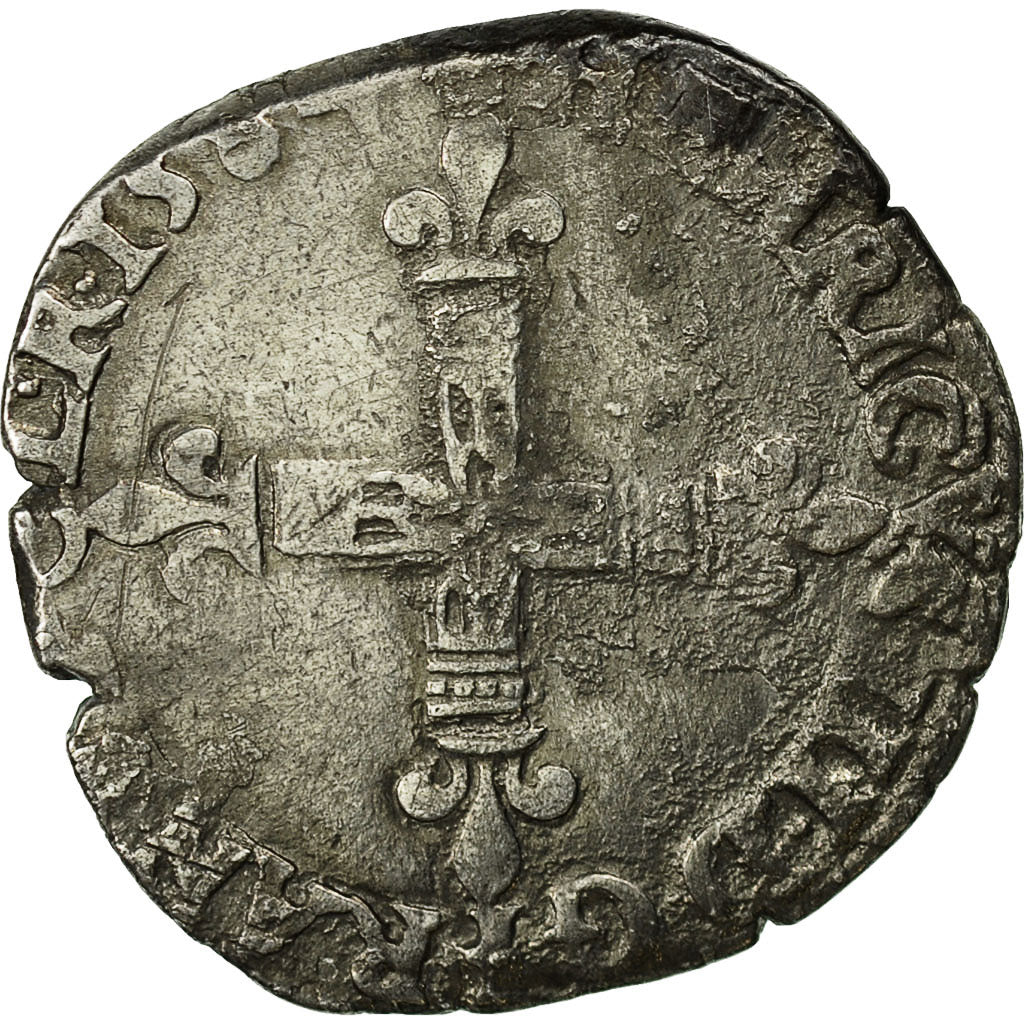 Monnaie, France, Henri III, 1/4 Ecu, 1584, Bayonne, TB+, Argent, Sombart:4662