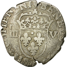 Moneda, Francia, Henri IV, 1/8 Ecu, 1600, Nantes, BC+, Plata, Sombart:4688