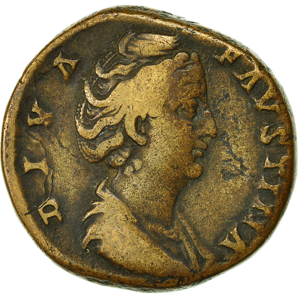 Coin, Faustina I, Sestertius, 147, Rome, EF(40-45), Copper, RIC:1127