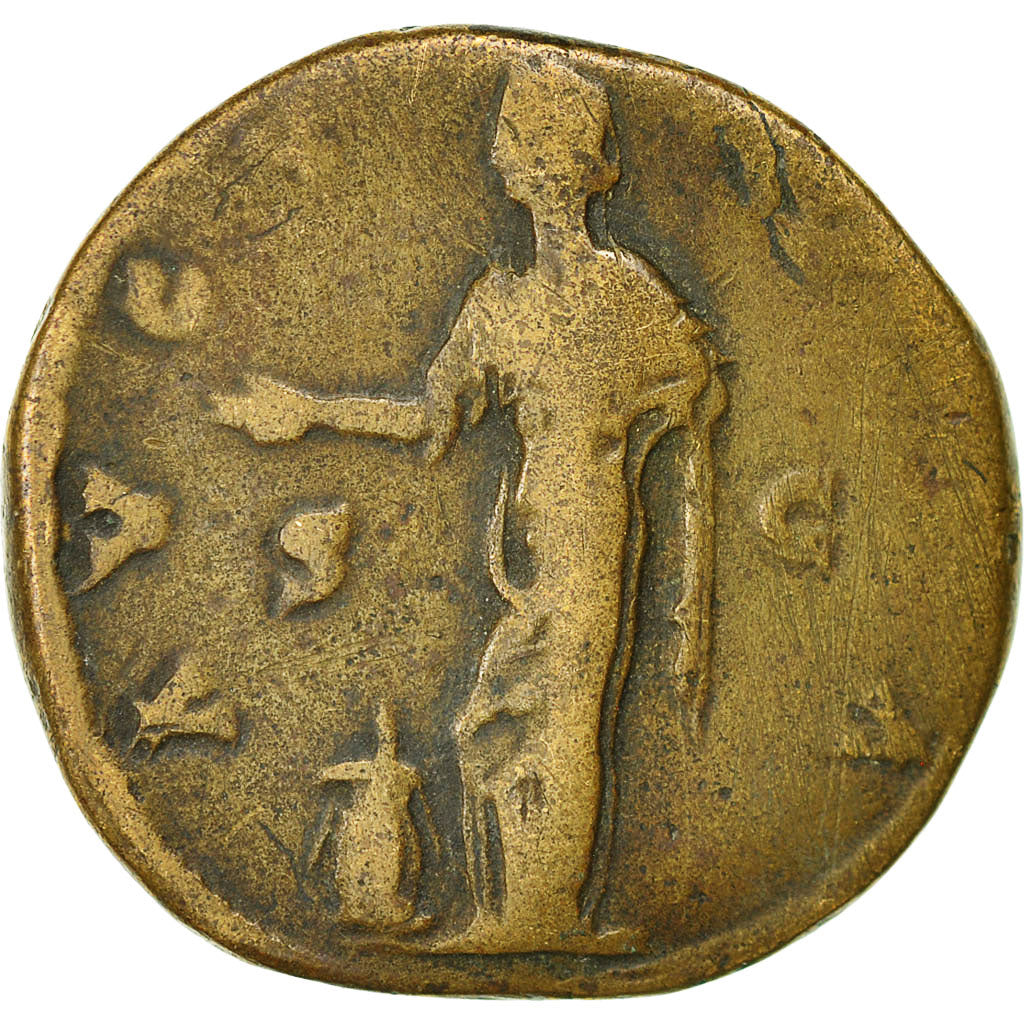 Coin, Faustina I, Sestertius, 147, Rome, EF(40-45), Copper, RIC:1127