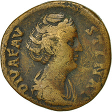 Coin, Faustina I, Sestertius, 147, Rome, VF(30-35), Copper, RIC:1116