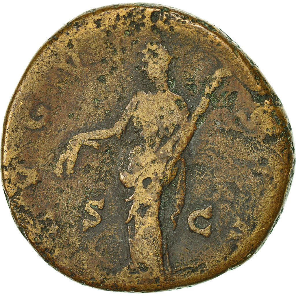 Coin, Faustina I, Sestertius, 147, Rome, VF(30-35), Copper, RIC:1116