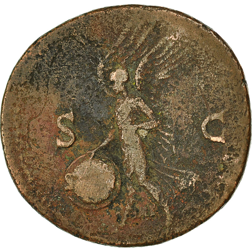 Coin, Nero, As, 66, Lyons, VF(30-35), Copper, RIC:544