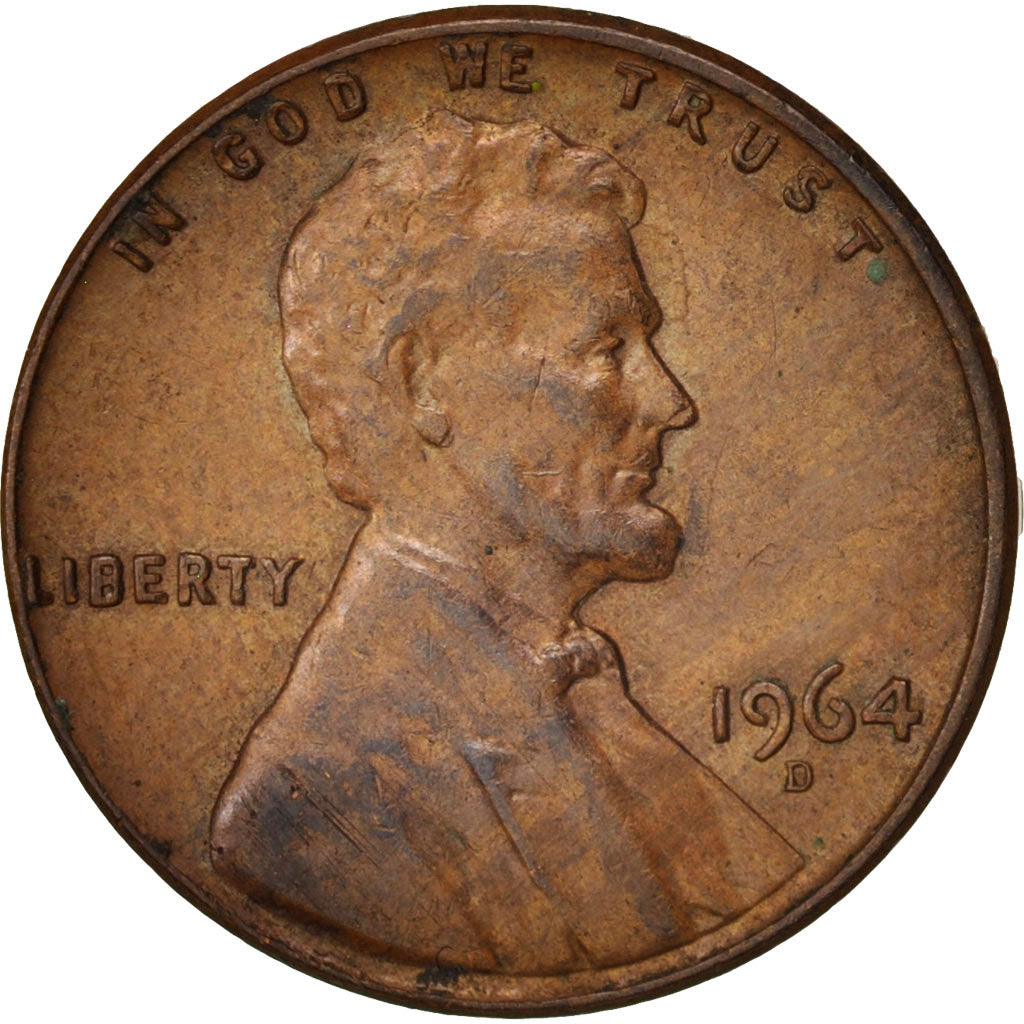 Coin, United States, Lincoln Cent, Cent, 1964, U.S. Mint, Denver, EF(40-45)