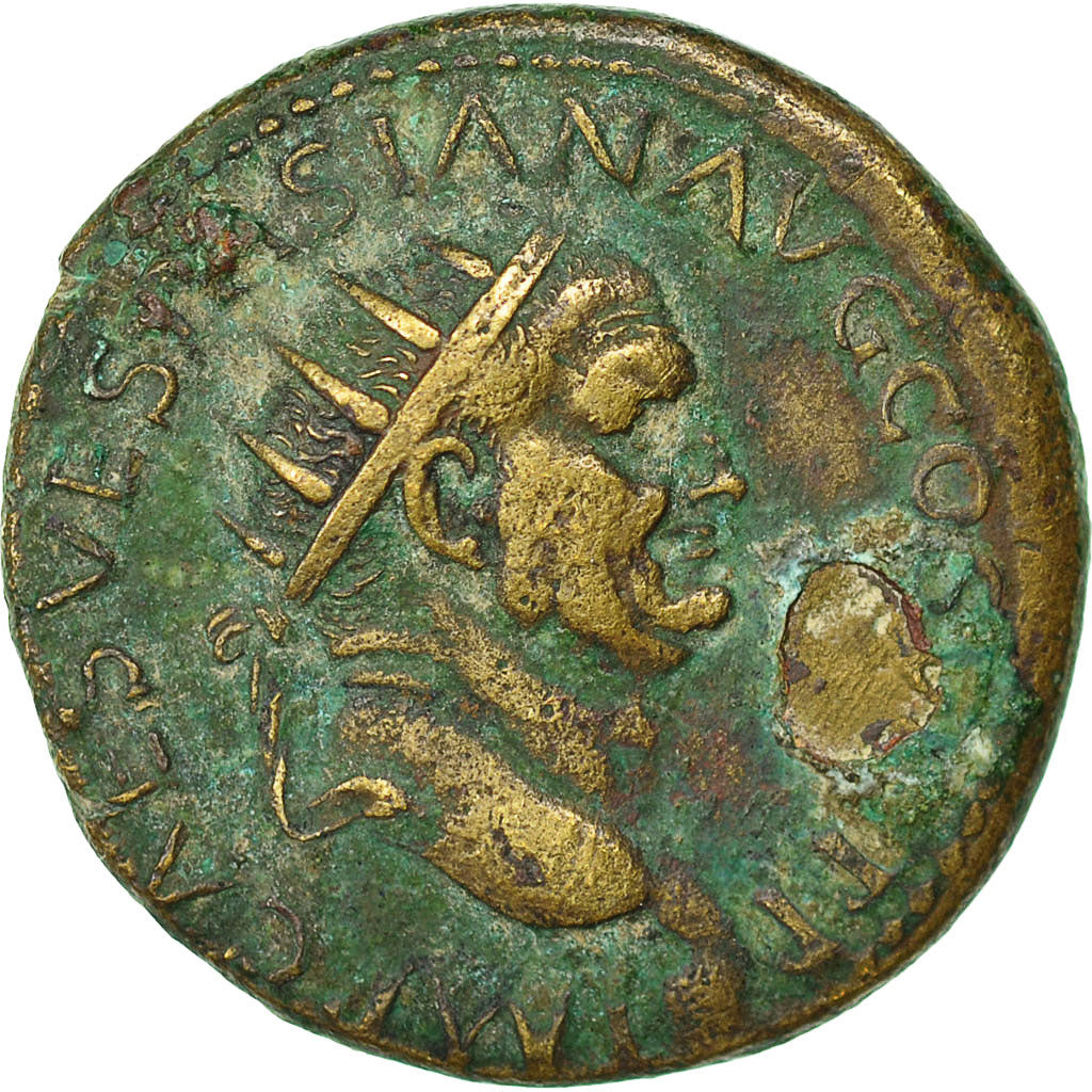 Coin, Vespasian, Dupondius, 77-78, Lyons, VF(30-35), Copper, RIC:1211