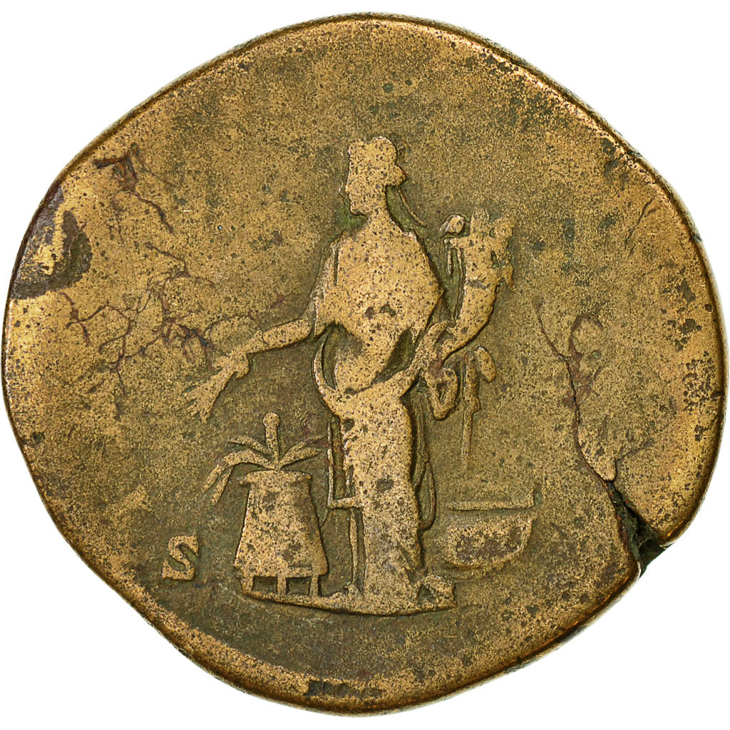 Coin, Marcus Aurelius, Sestertius, 177, Rome, VF(20-25), Copper, RIC:1218
