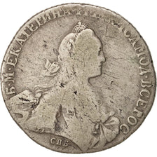 Moneda, Rusia, Catherine II, Rouble, 1769, Saint-Petersburg, BC+, Plata