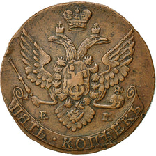 Moneta, Russia, Catherine II, 5 Kopeks, 1790, Ekaterinbourg, SPL, Rame, KM:59.3