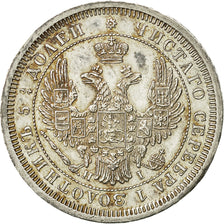 Coin, Russia, Nicholas I, 25 Kopeks, 1855, St. Petersburg, MS(60-62), Silver