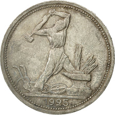 Coin, Russia, URSS, 50 Kopeks, 1925, AU(55-58), Silver, KM:89.2