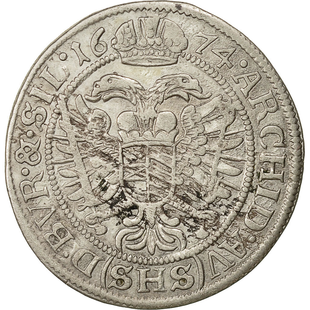Moneda, Estados alemanes, SILESIA, Leopold I, 6 Kreuzer, 1674, Breslau, EBC