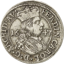 Moneda, Austria, Ferdinand Charles, 3 Kreuzer, 1647, Hall, MBC+, Plata, KM:852