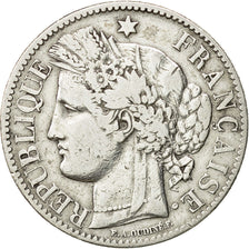 Coin, France, Cérès, 2 Francs, 1872, Bordeaux, VF(30-35), Silver, KM:817.2