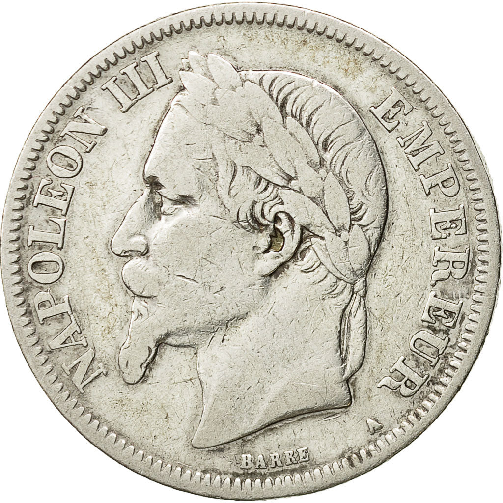 Coin, France, Napoleon III, Napoléon III, 2 Francs, 1870, Paris, VF(20-25)
