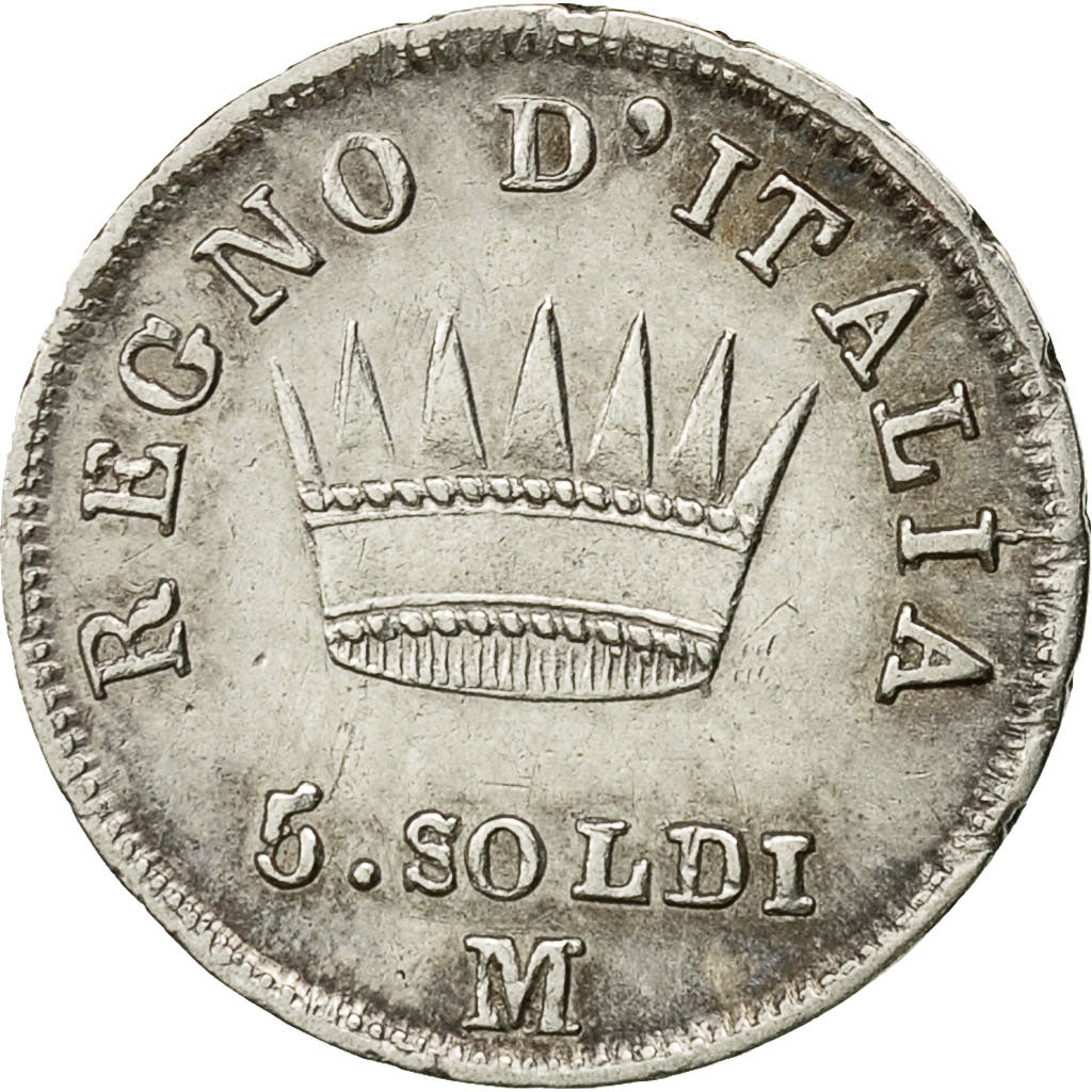 Münze, Italien Staaten, KINGDOM OF NAPOLEON, Napoleon I, 5 Soldi, 1812, Milan