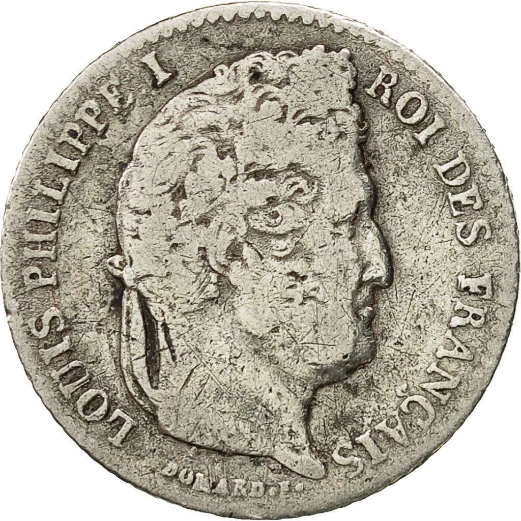 Coin, France, Louis-Philippe, 1/4 Franc, 1833, Lille, VF(30-35), Silver