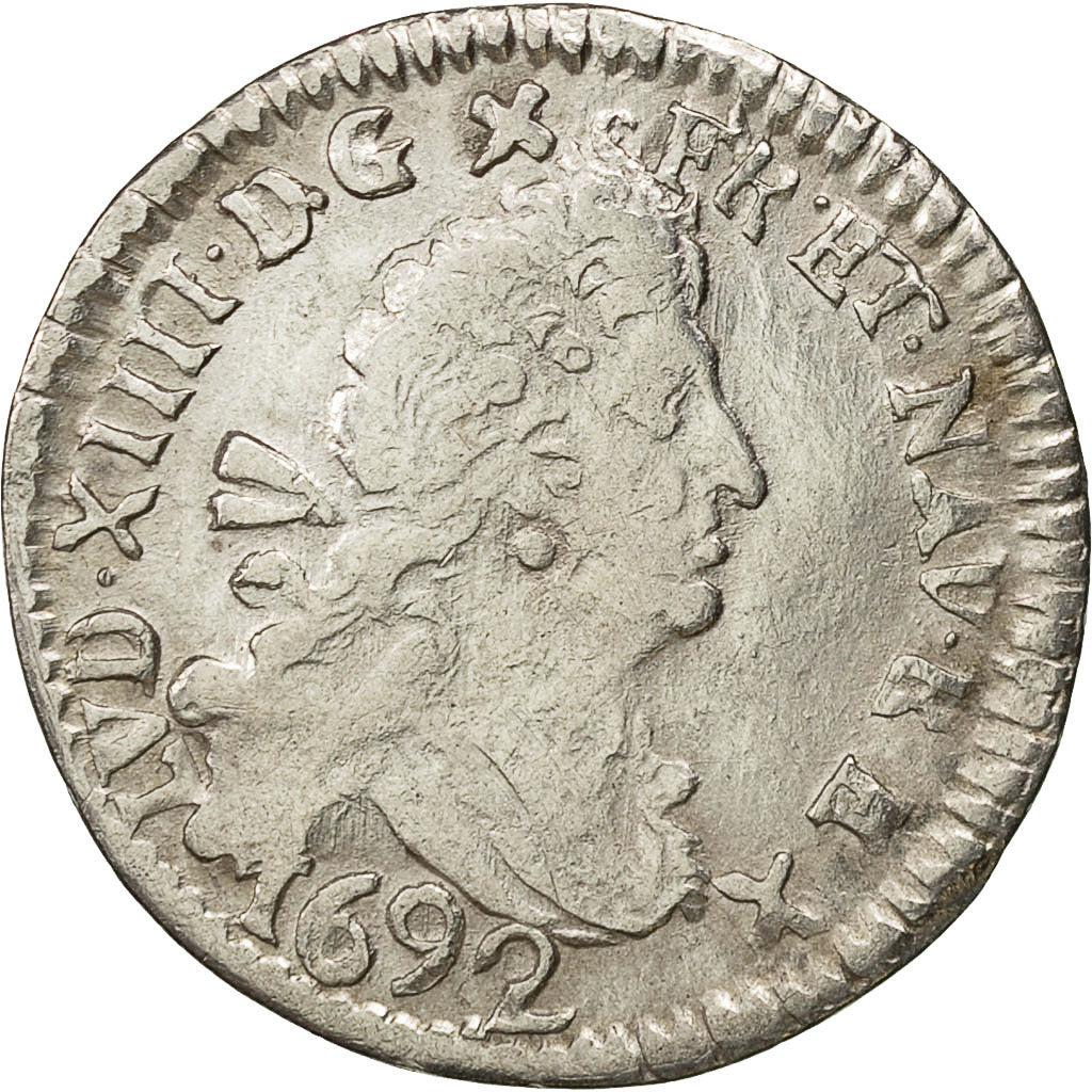 Monnaie, France, Louis XIV, 4 Sols aux 2 L, 4 Sols 2 Deniers, 1692, Montpellier