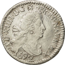 Monnaie, France, Louis XIV, 4 Sols aux 2 L, 4 Sols 2 Deniers, 1692, Montpellier