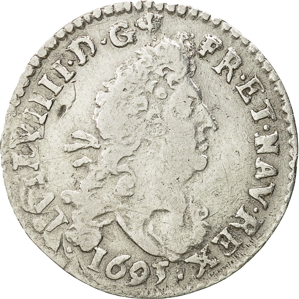 Moneda, Francia, Louis XIV, 4 Sols aux 2 L, 4 Sols 2 Deniers, 1693, Reims, BC+