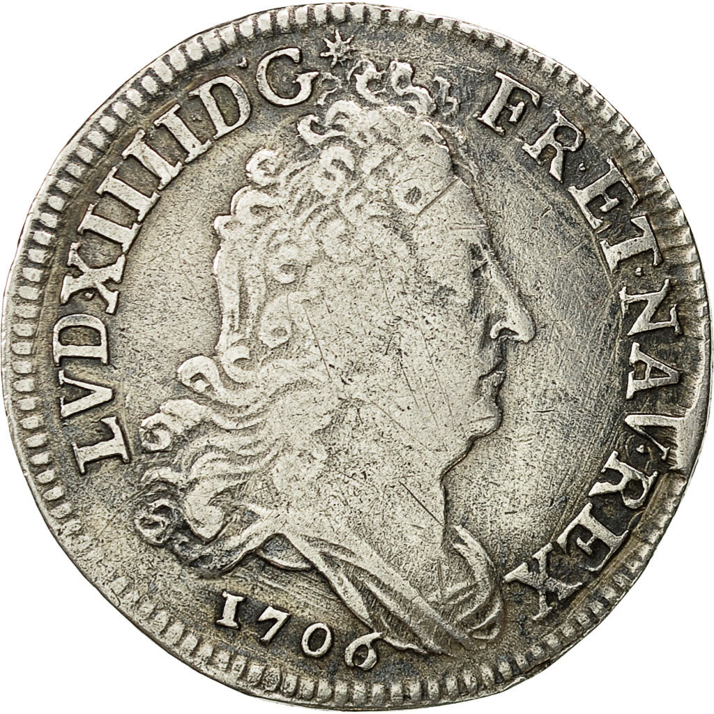 Coin, France, Louis XIV, 10 Sols aux insignes, 10 Sols-1/8 Ecu, 1706, Paris