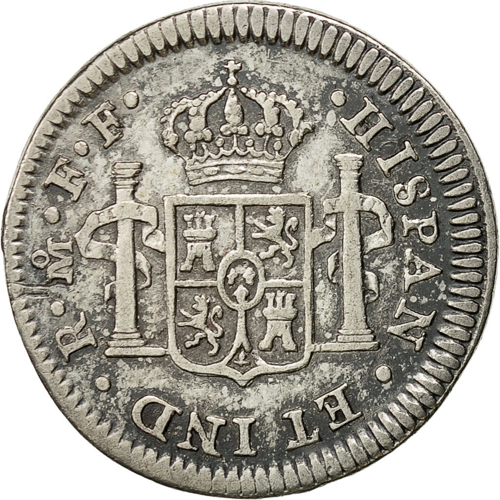 Coin, Mexico, Charles III, 1/2 Réal, 1782, Mexico City, EF(40-45), Silver