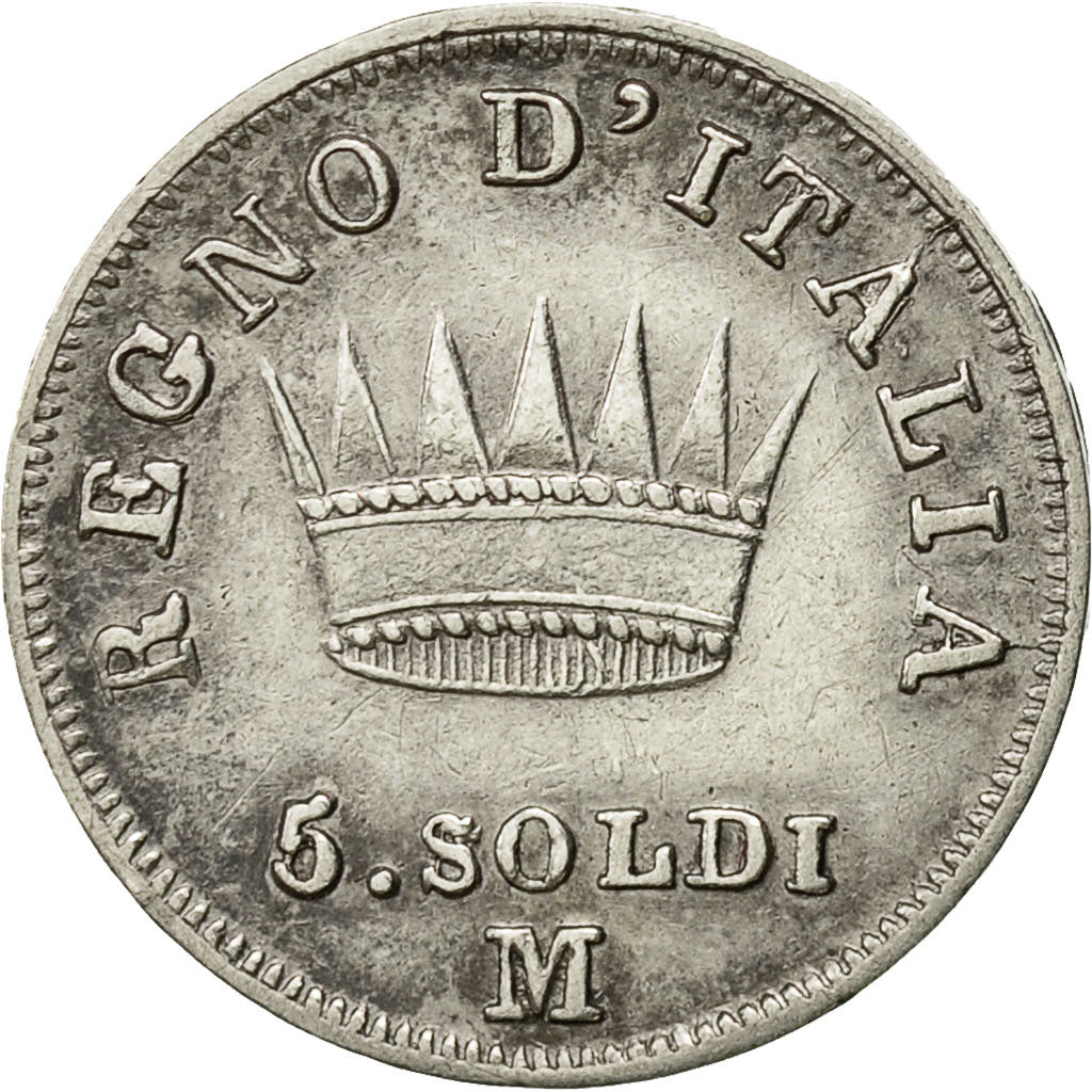 Monnaie, États italiens, KINGDOM OF NAPOLEON, Napoleon I, 5 Soldi, 1810, Milan