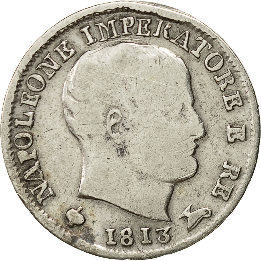 Monnaie, États italiens, KINGDOM OF NAPOLEON, Napoleon I, 5 Soldi, 1813, Milan