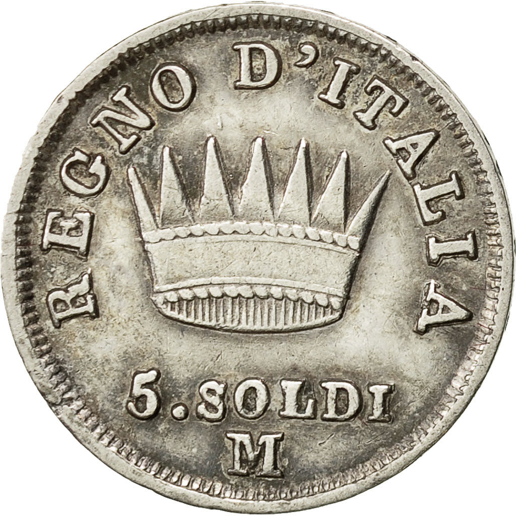 Münze, Italien Staaten, KINGDOM OF NAPOLEON, Napoleon I, 5 Soldi, 1814, Milan
