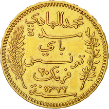 Moneta, Tunisia, Muhammad al-Hadi Bey, 20 Francs, 1904, Paris, SPL, Oro, KM:234