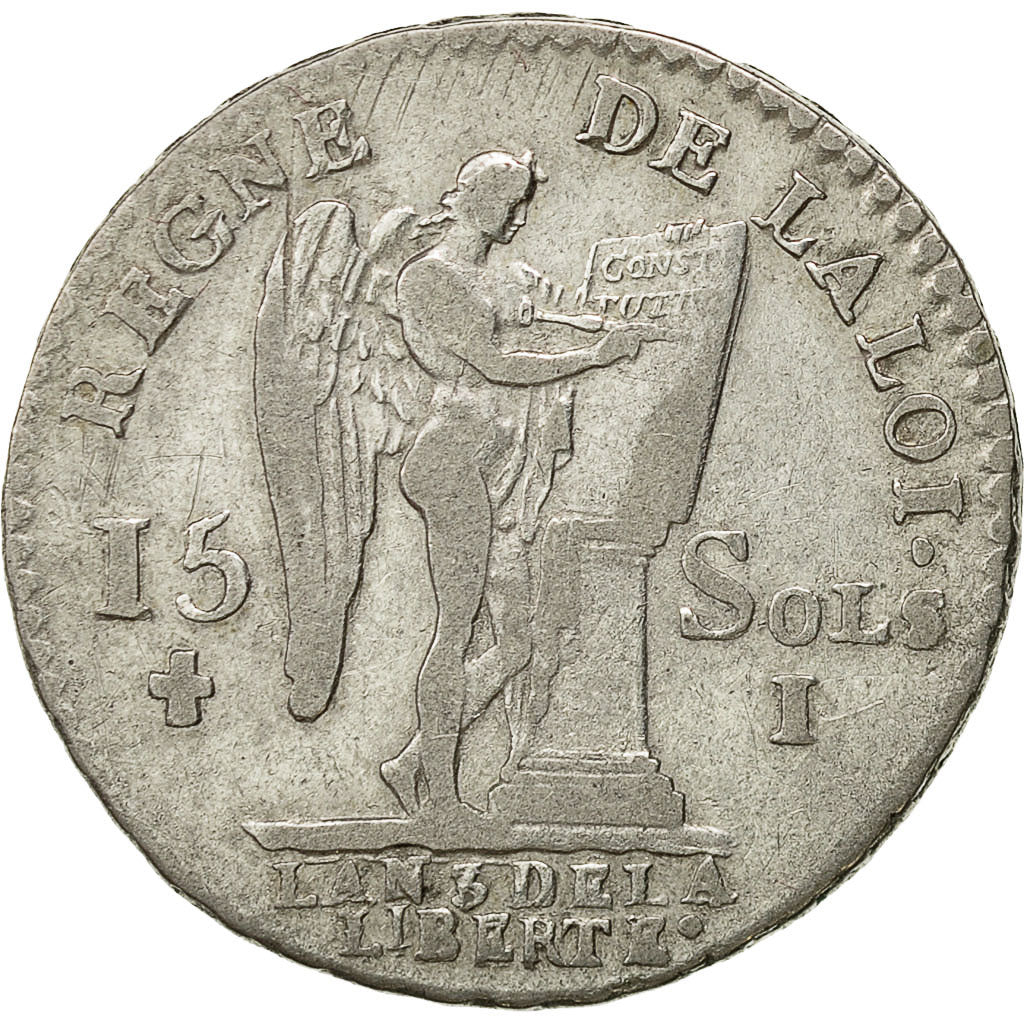 Coin, France, 15 sols françois, 15 Sols, 1/8 ECU, 1791, Limoges, VF(30-35)