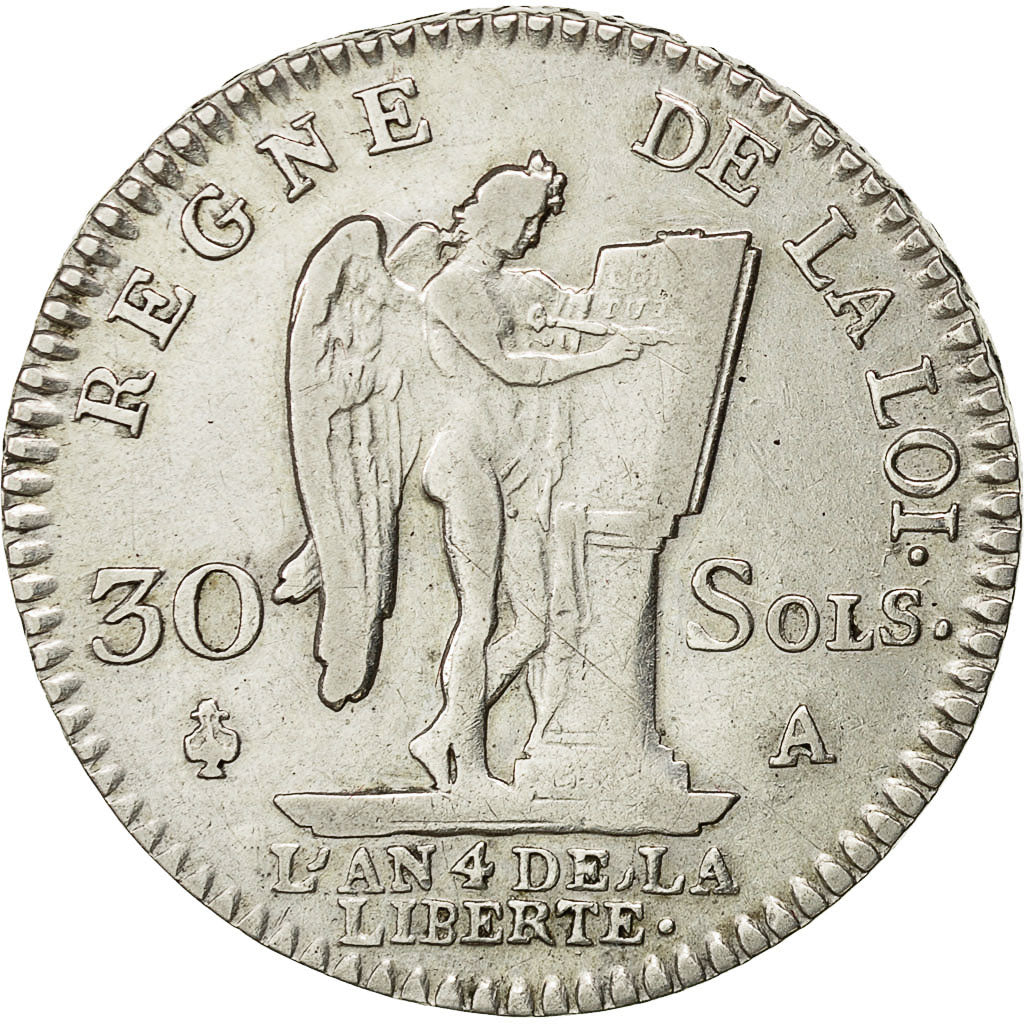 Münze, Frankreich, 30 sols françois, 30 Sols, 1792, Paris, SS, Silber