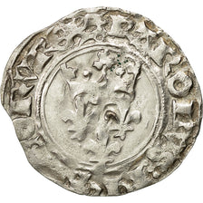 Coin, France, Charles VI, Florette, 1417, Paris, EF(40-45), Billon