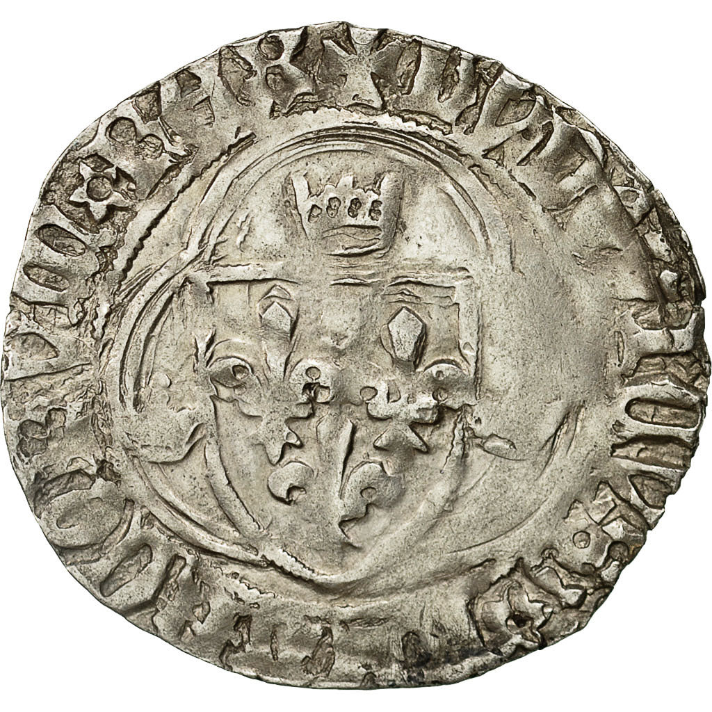 Coin, France, Louis XI, Blanc à la couronne, Romans, VF(30-35), Silver