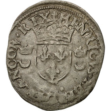 Monnaie, France, Henri II, Douzain aux croissants, 1551, Paris, TB+, Billon