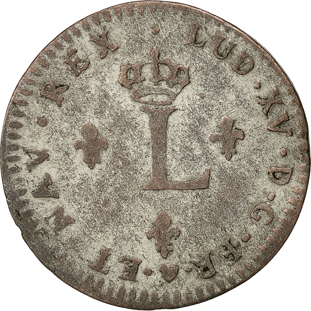 Coin, France, Louis XV, Double sol (2 sous) en billon, 2 Sols, 1741, Strasbourg