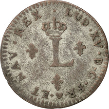 Coin, France, Louis XV, Double sol (2 sous) en billon, 2 Sols, 1741, Strasbourg