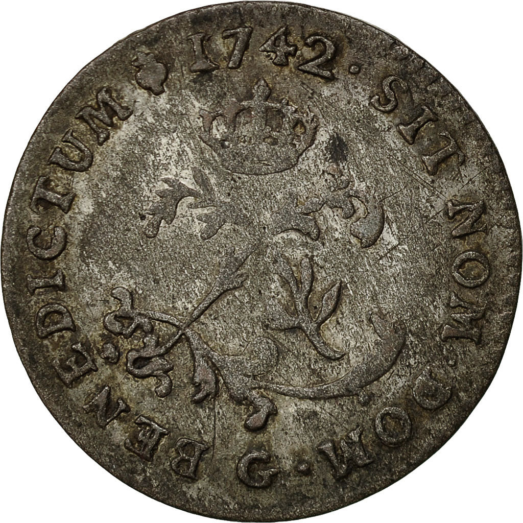 Monnaie, France, Louis XV, Double sol (2 sous) en billon, 2 Sols, 1742